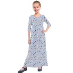 Office Kids  Quarter Sleeve Maxi Dress by SychEva