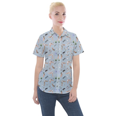 Office Women s Short Sleeve Pocket Shirt by SychEva