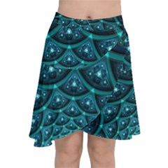 Fractal Chiffon Wrap Front Skirt by Sparkle