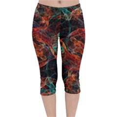 Fractal Velvet Capri Leggings  by Sparkle