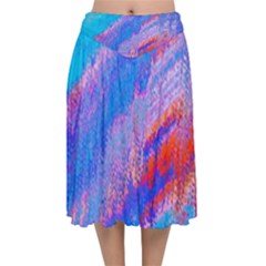 Fractal Velvet Flared Midi Skirt by Sparkle