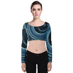 Fractal Velvet Long Sleeve Crop Top by Sparkle