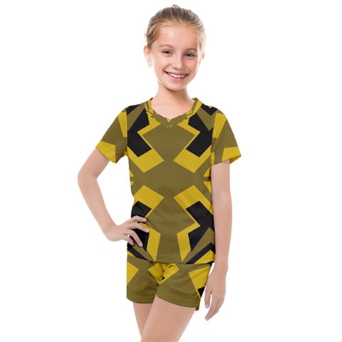 Abstract Pattern Geometric Backgrounds   Kids  Mesh Tee And Shorts Set by Eskimos