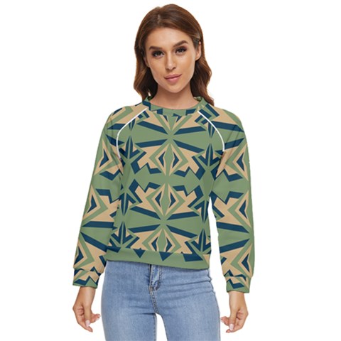 Abstract Pattern Geometric Backgrounds   Women s Long Sleeve Raglan Tee by Eskimos