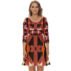 Abstract Pattern Geometric Backgrounds   Shoulder Cut Out Zip Up Dress by Eskimos