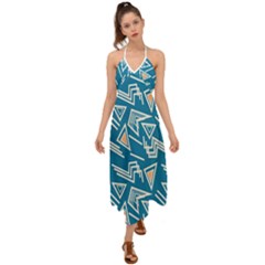 Abstract Pattern Geometric Backgrounds   Halter Tie Back Dress  by Eskimos