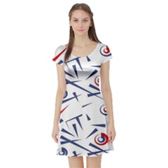 Abstract Pattern Geometric Backgrounds   Short Sleeve Skater Dress by Eskimos