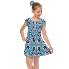 Floral Pattern Paisley Style Paisley Print  Doodle Background Kids  Cap Sleeve Dress by Eskimos