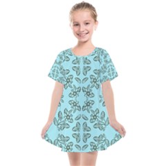 Floral Folk Damask Pattern Fantasy Flowers Floral Geometric Fantasy Kids  Smock Dress by Eskimos