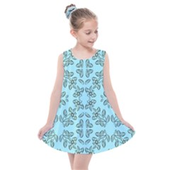 Floral Folk Damask Pattern Fantasy Flowers Floral Geometric Fantasy Kids  Summer Dress by Eskimos