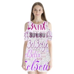 3cl3ctix Wordart Shoulder Cutout Velvet One Piece by 3cl3ctix