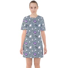 Office Works Sixties Short Sleeve Mini Dress by SychEva