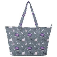 Office Works Full Print Shoulder Bag by SychEva