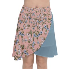 Flower Peach Blossom Chiffon Wrap Front Skirt by flowerland