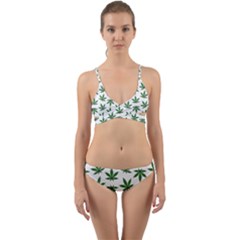 Weed Pattern Wrap Around Bikini Set by Valentinaart