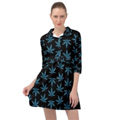 Weed Pattern Mini Skater Shirt Dress by Valentinaart