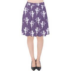 Cupid Pattern Velvet High Waist Skirt by Valentinaart