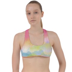 Sunset Criss Cross Racerback Sports Bra by Valentinaart