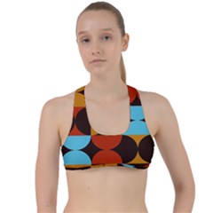 Geometric Pattern Criss Cross Racerback Sports Bra by Valentinaart