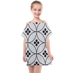 Black And White Pattern Kids  One Piece Chiffon Dress by Valentinaart