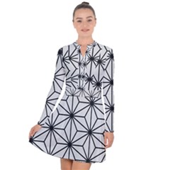 Black And White Pattern Long Sleeve Panel Dress by Valentinaart