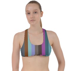 Simple Line Pattern Criss Cross Racerback Sports Bra by Valentinaart