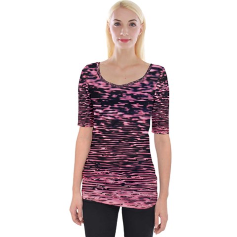 Pink  Waves Flow Series 11 Wide Neckline Tee by DimitriosArt