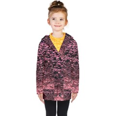 Pink  Waves Flow Series 11 Kids  Double Breasted Button Coat by DimitriosArt