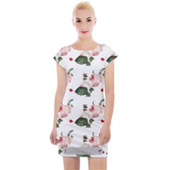 Love Spring Floral Cap Sleeve Bodycon Dress by Janetaudreywilson