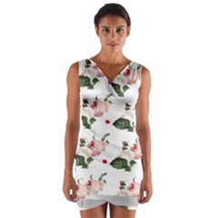 Love Spring Floral Wrap Front Bodycon Dress by Janetaudreywilson