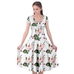 Love Spring Floral Cap Sleeve Wrap Front Dress by Janetaudreywilson