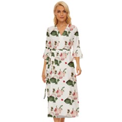 Love Spring Floral Midsummer Wrap Dress by Janetaudreywilson