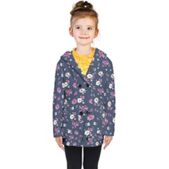 Flowers Pattern Kids  Double Breasted Button Coat by Sparkle