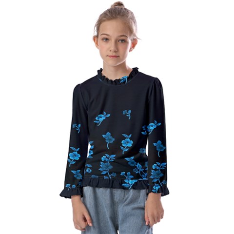 Flowers Pattern Kids  Frill Detail Tee by Sparkle