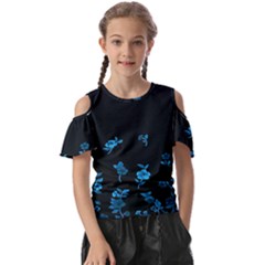 Flowers Pattern Kids  Butterfly Cutout Tee by Sparkle