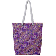 Liquid Art Pouring Abstract Seamless Pattern Tiger Eyes Full Print Rope Handle Tote (small) by artico