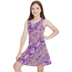 Liquid Art Pouring Abstract Seamless Pattern Tiger Eyes Kids  Lightweight Sleeveless Dress by artico