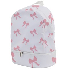 Pink Bow Pattern Zip Bottom Backpack by Littlebird