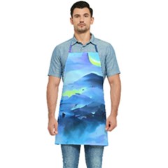 Moon Mountains Kitchen Apron by Dazzleway