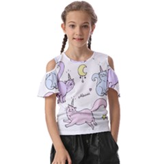  Cute Unicorn Cats Kids  Butterfly Cutout Tee by Littlebird