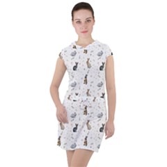 Cute Rabbit Drawstring Hooded Dress by SychEva