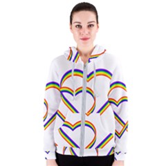 Rainbow Hearts Women s Zipper Hoodie by UniqueThings