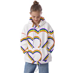 Rainbow Hearts Kids  Oversized Hoodie by UniqueThings