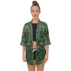 Modern Camo Grunge Print Open Front Chiffon Kimono by dflcprintsclothing