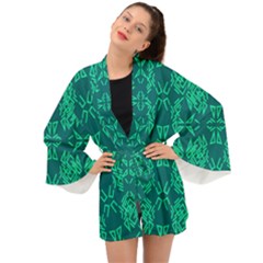 Abstract Pattern Geometric Backgrounds   Long Sleeve Kimono by Eskimos