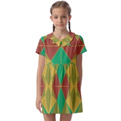 Abstract Pattern Geometric Backgrounds   Kids  Asymmetric Collar Dress by Eskimos