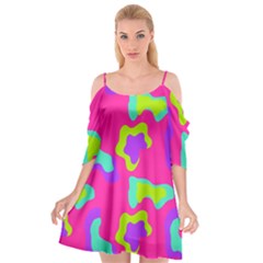 Abstract Pattern Geometric Backgrounds   Cutout Spaghetti Strap Chiffon Dress by Eskimos