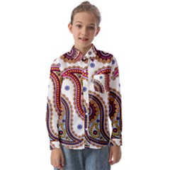 Paisley Pattern Kids  Long Sleeve Shirt by befabulous