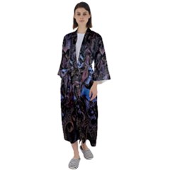 Boho Cthulu Maxi Satin Kimono by MRNStudios