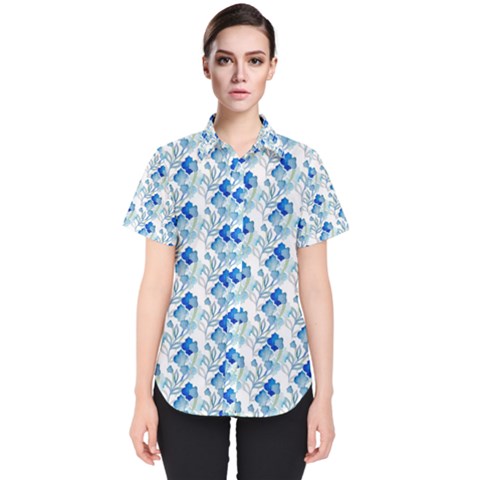 Flowers Pattern Women s Short Sleeve Shirt by Sparkle